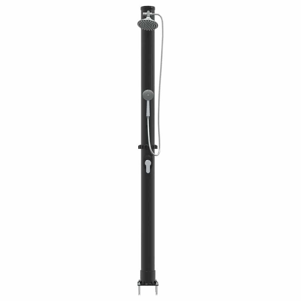 Doccia solare da esterno Vidaxx nera 217 cm in PVC e alluminio