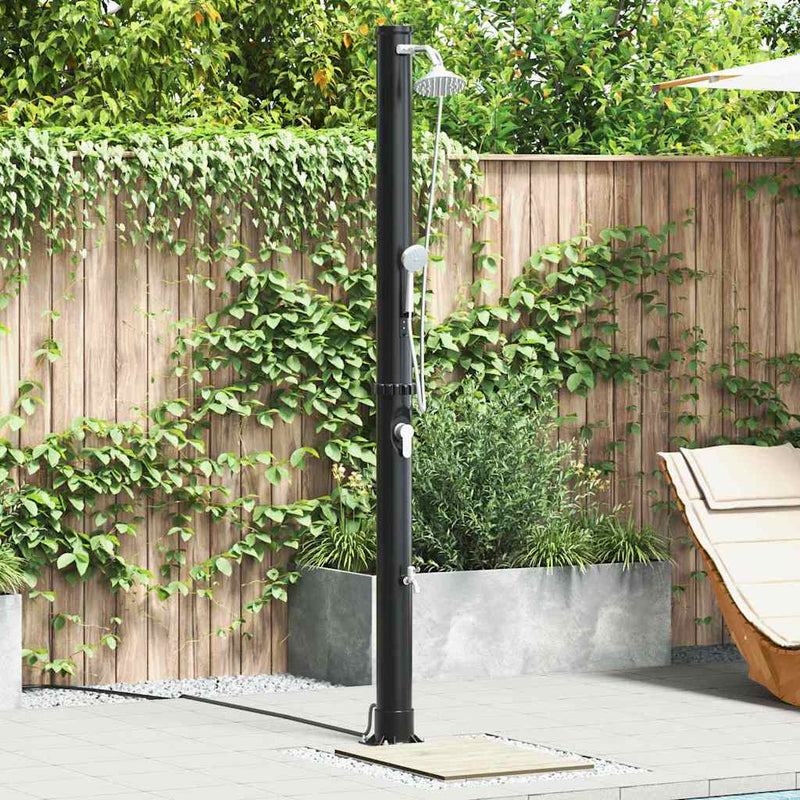 Doccia solare da esterno Vidaxx nera 217 cm in PVC e alluminio