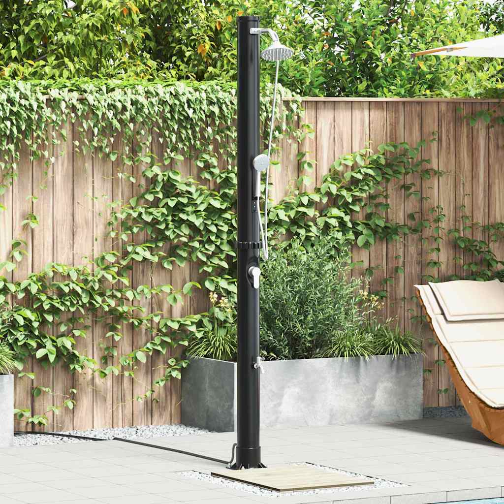 Doccia solare da esterno Vidaxx nera 217 cm in PVC e alluminio