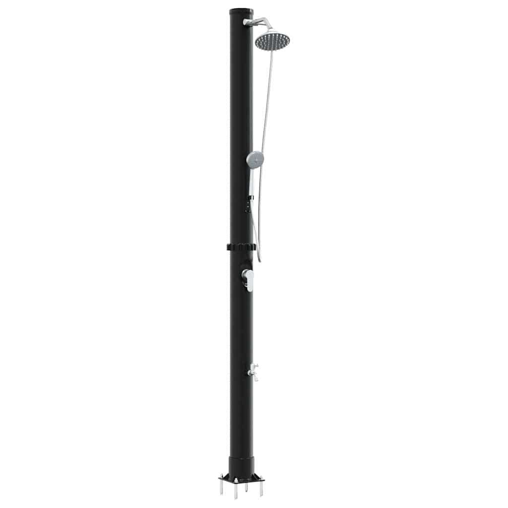 Doccia solare da esterno Vidaxx nera 217 cm in PVC e alluminio