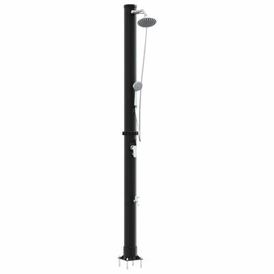 Vidaxl buitenzonne-douche zwart 217 cm pvc en aluminium