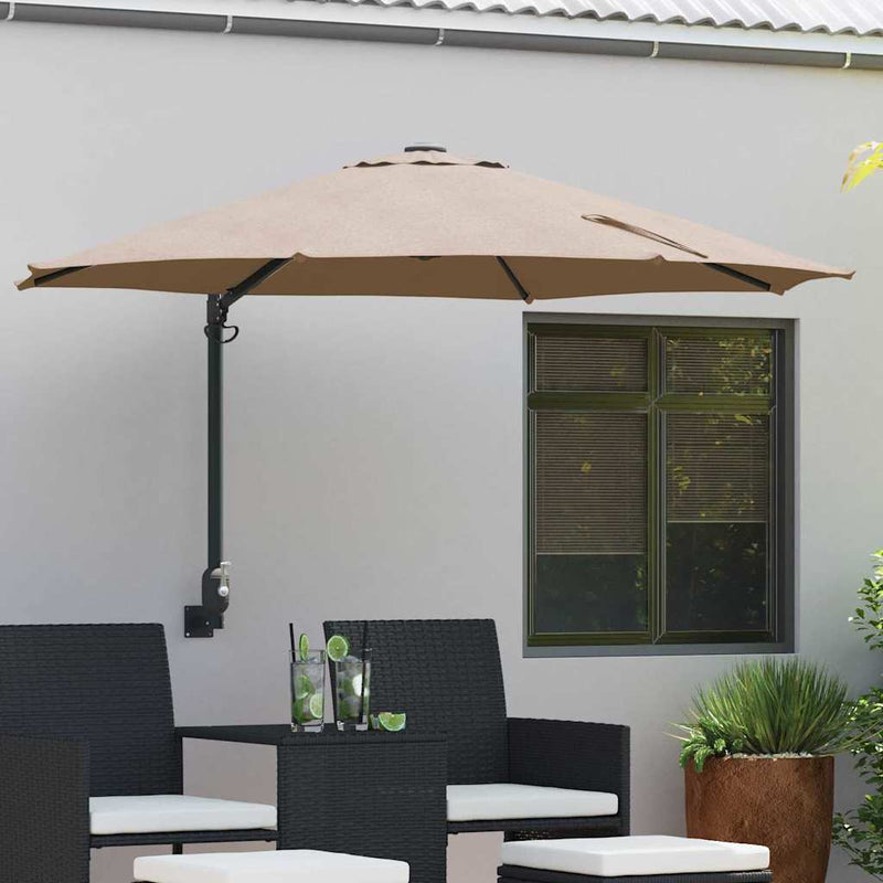 Vidaxx sombrilla de jardín gris topo 248 x 248 x 148 cm poliéster y acero