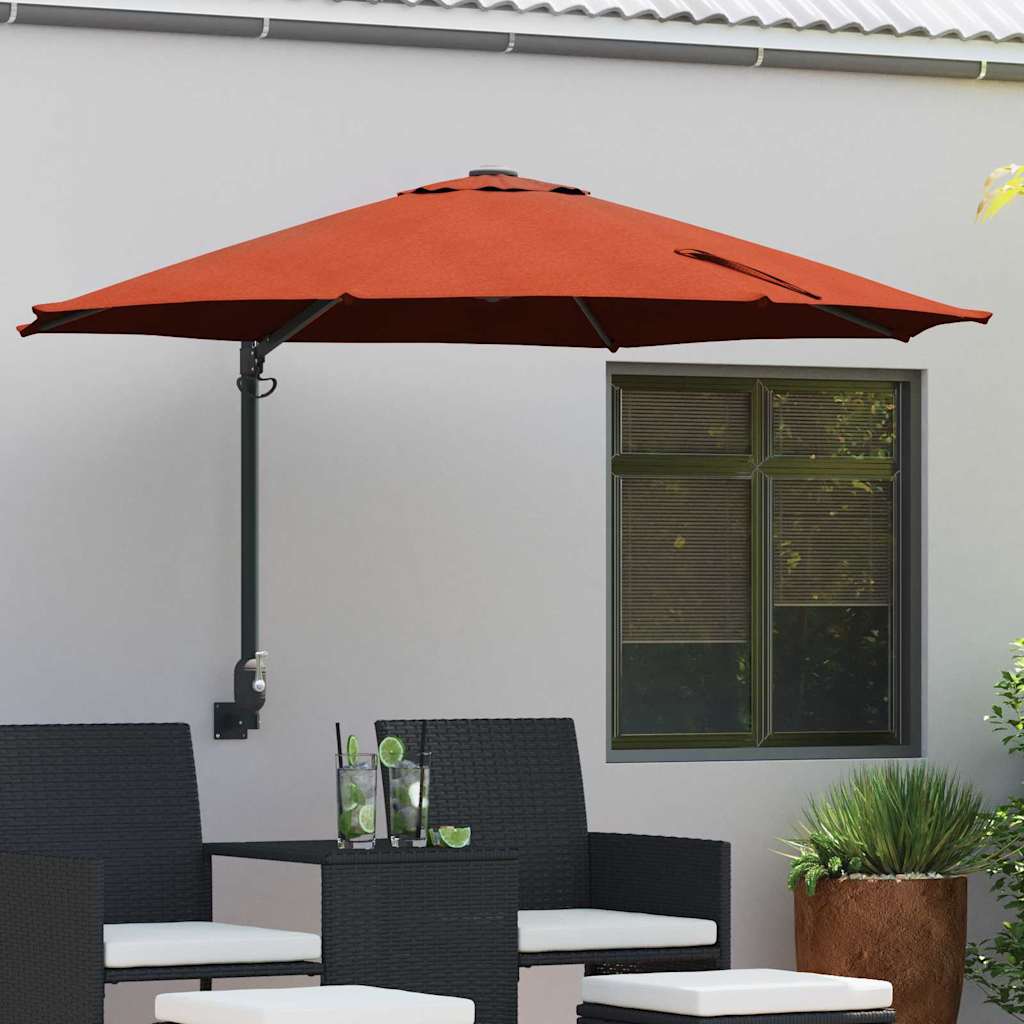 Vidaxxl sombrilla de jardín terracota 248 x 248 x 148 cm poliéster y acero