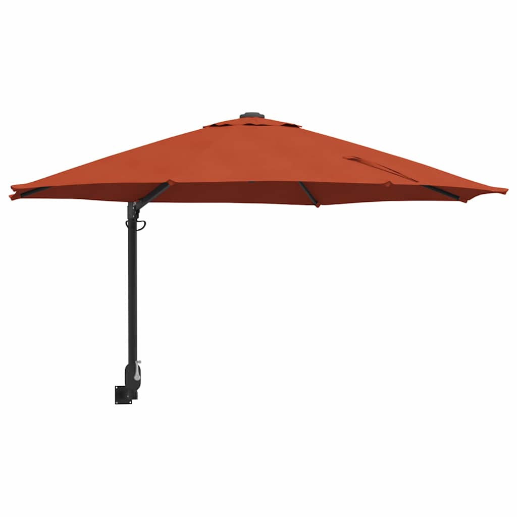 Vidaxxl sombrilla de jardín terracota 248 x 248 x 148 cm poliéster y acero