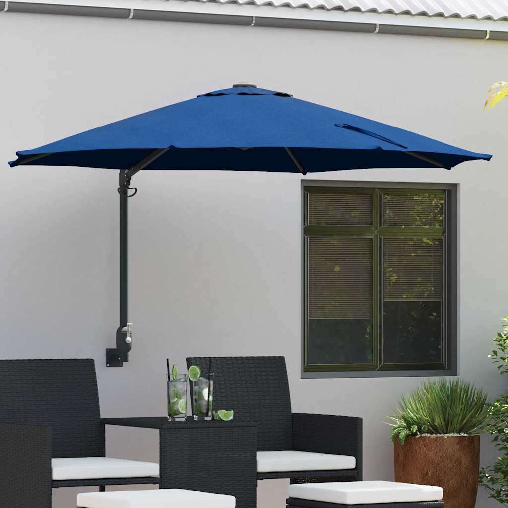 Ombrellone da giardino Vidaxxl azzurro 248 x 248 x 148 cm poliestere e acciaio