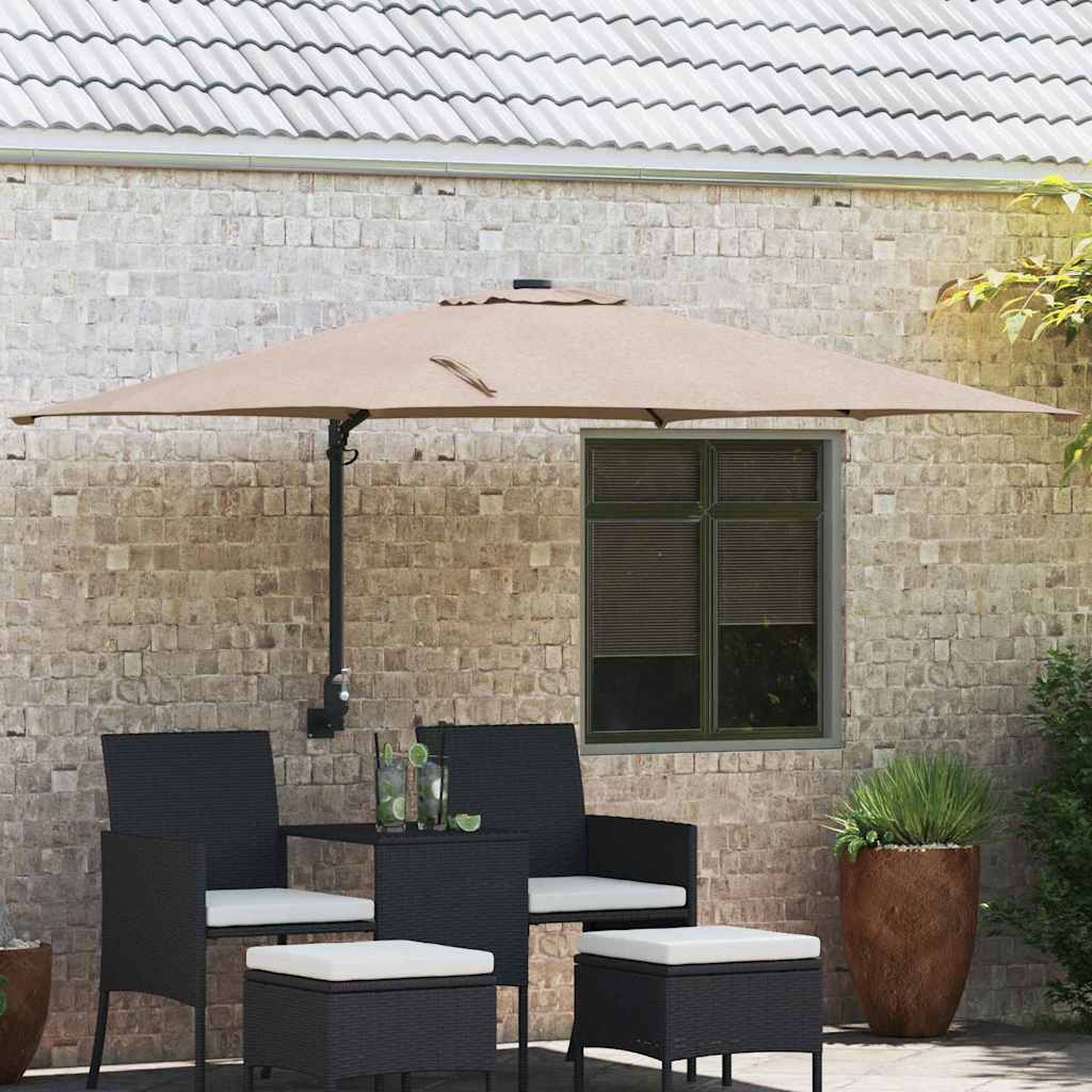 Vidaxl tuinparasol taupe 248,5 x 247,5 x 160 cm polyester en staal