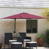 Ombrellone da giardino Vidaxxl rosso bordeaux 248,5 x 247,5 x 160 cm