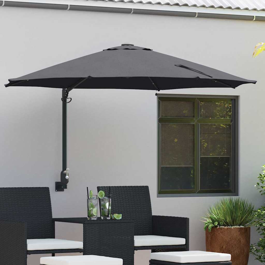 Ombrellone da giardino Vidaxxl antracite 248 x 248 x 148 cm poliestere e acciaio