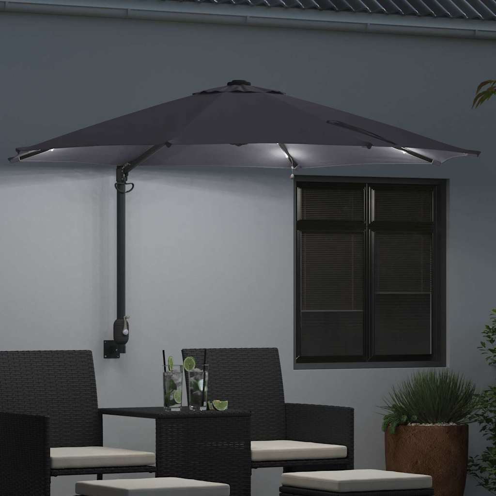 Ombrellone da giardino Vidaxxl antracite 248 x 248 x 148 cm poliestere e acciaio