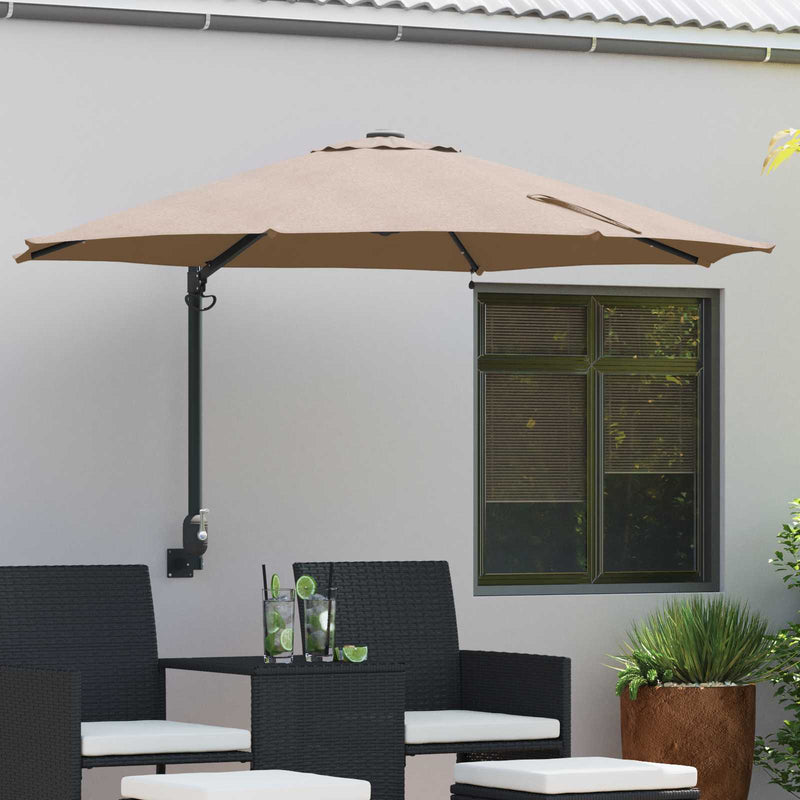 Vidaxx sombrilla de jardín gris topo 248 x 248 x 148 cm poliéster y acero