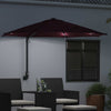 Ombrellone da giardino Vidaxxl rosso bordeaux 248 x 248 x 148 cm poliestere e acciaio