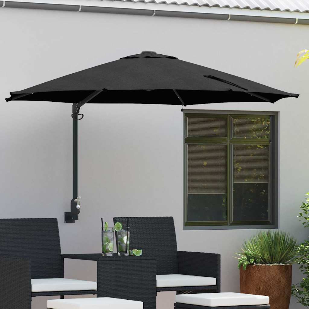 Vidaxx sombrilla de jardín negro 248 x 248 x 148 cm poliéster y acero