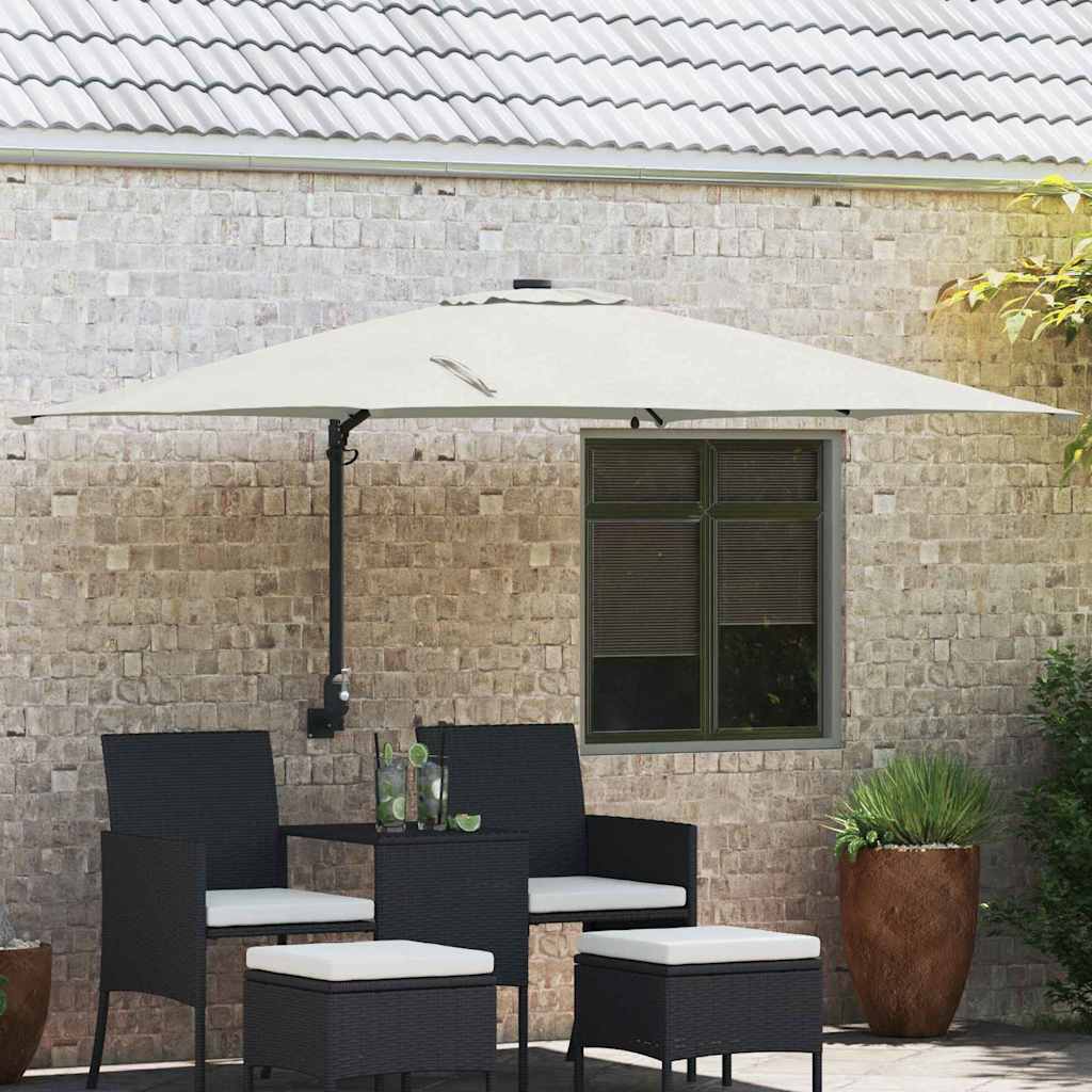 Ombrellone da giardino Vidaxxl sabbia 248,5 x 247,5 x 160 cm poliestere e acciaio