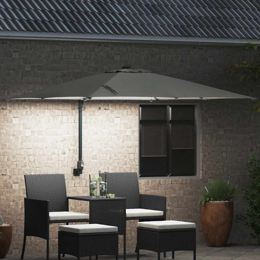 Ombrellone da giardino Vidaxxl sabbia 248,5 x 247,5 x 160 cm poliestere e acciaio
