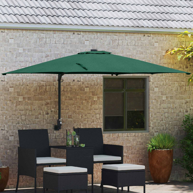 Vidaxxl sombrilla de jardín verde 248,5 x 247,5 x 160 cm poliéster y acero