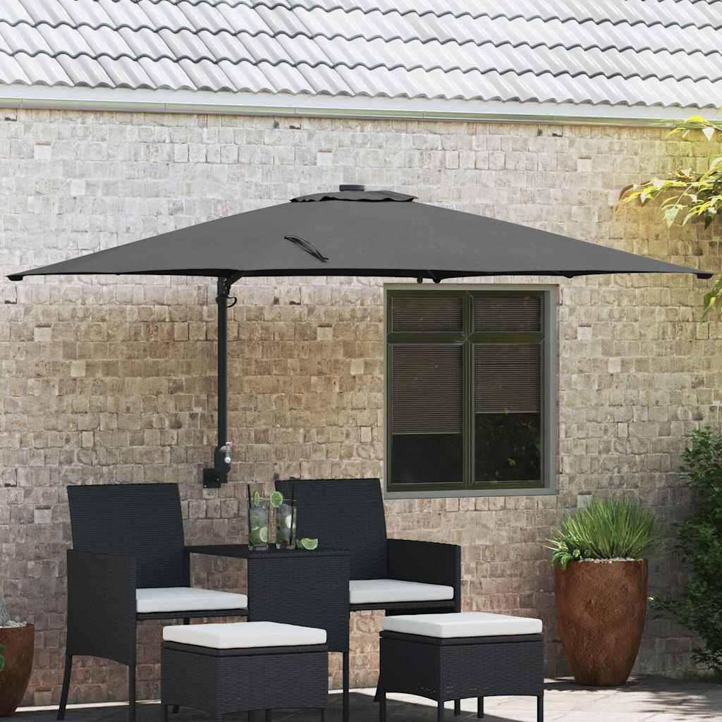 Ombrellone da giardino Vidaxxl antracite 248,5 x 247,5 x 160 cm poliestere e acciaio