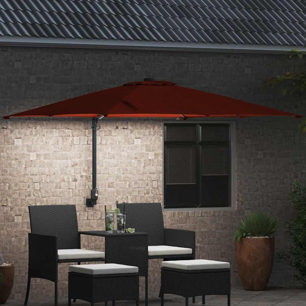 Sombrilla de jardín Vidaxl terracota 248,5 x 247,5 x 160 cm