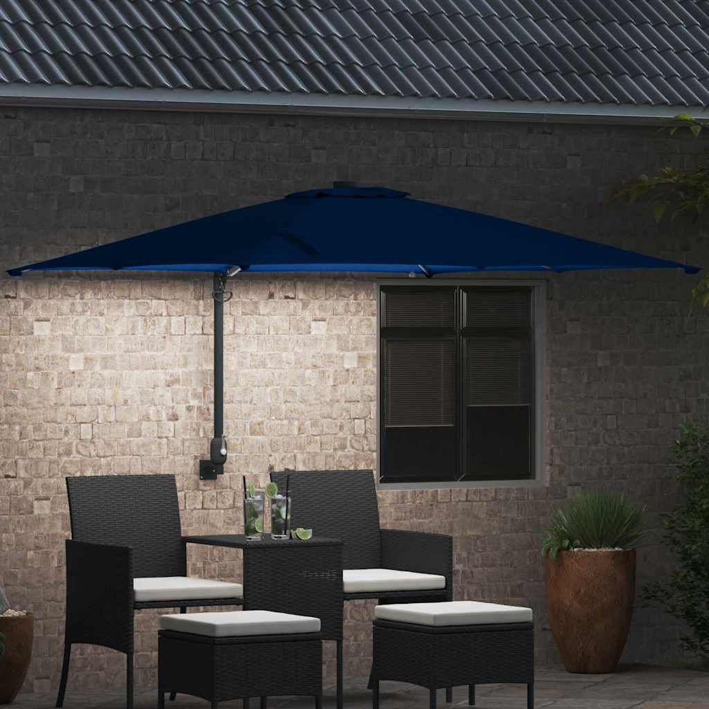 Ombrellone da giardino Vidaxxl azzurro 248,5 x 247,5 x 160 cm poliestere e acciaio