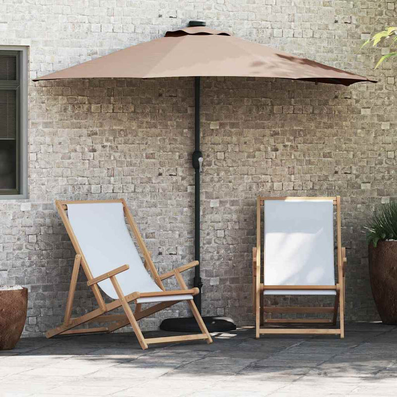 Vidaxx sombrilla de jardín gris topo 294 x 150 x 223 cm poliéster y acero