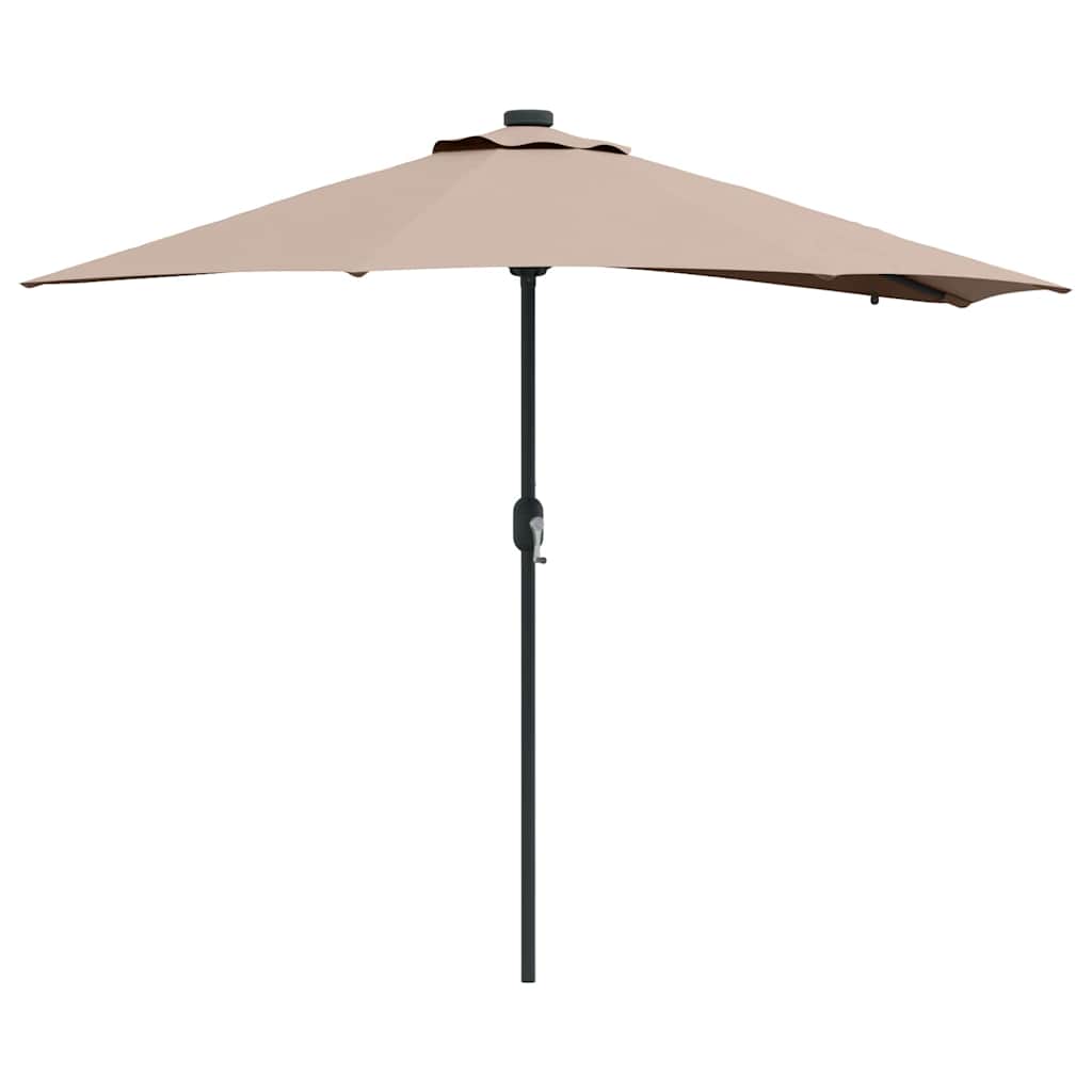 Vidaxx sombrilla de jardín gris topo 294 x 150 x 223 cm poliéster y acero