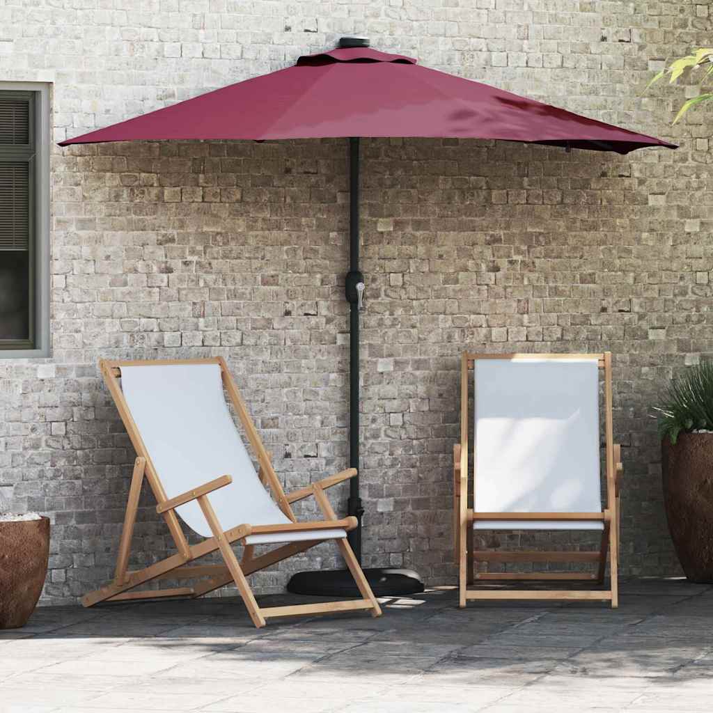 VidaXL sombrilla de jardín rojo burdeos 294 x 150 x 223 cm poliéster y acero