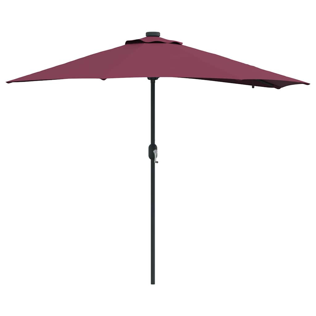 VidaXL sombrilla de jardín rojo burdeos 294 x 150 x 223 cm poliéster y acero