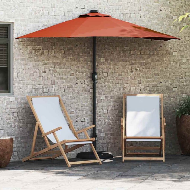 Vidaxxl sombrilla de jardín terracota 294 x 150 x 223 cm poliéster y acero