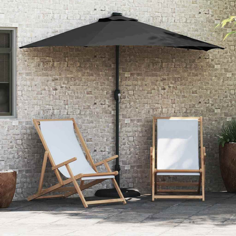Vidaxx sombrilla de jardín negro 294 x 150 x 223 cm poliéster y acero