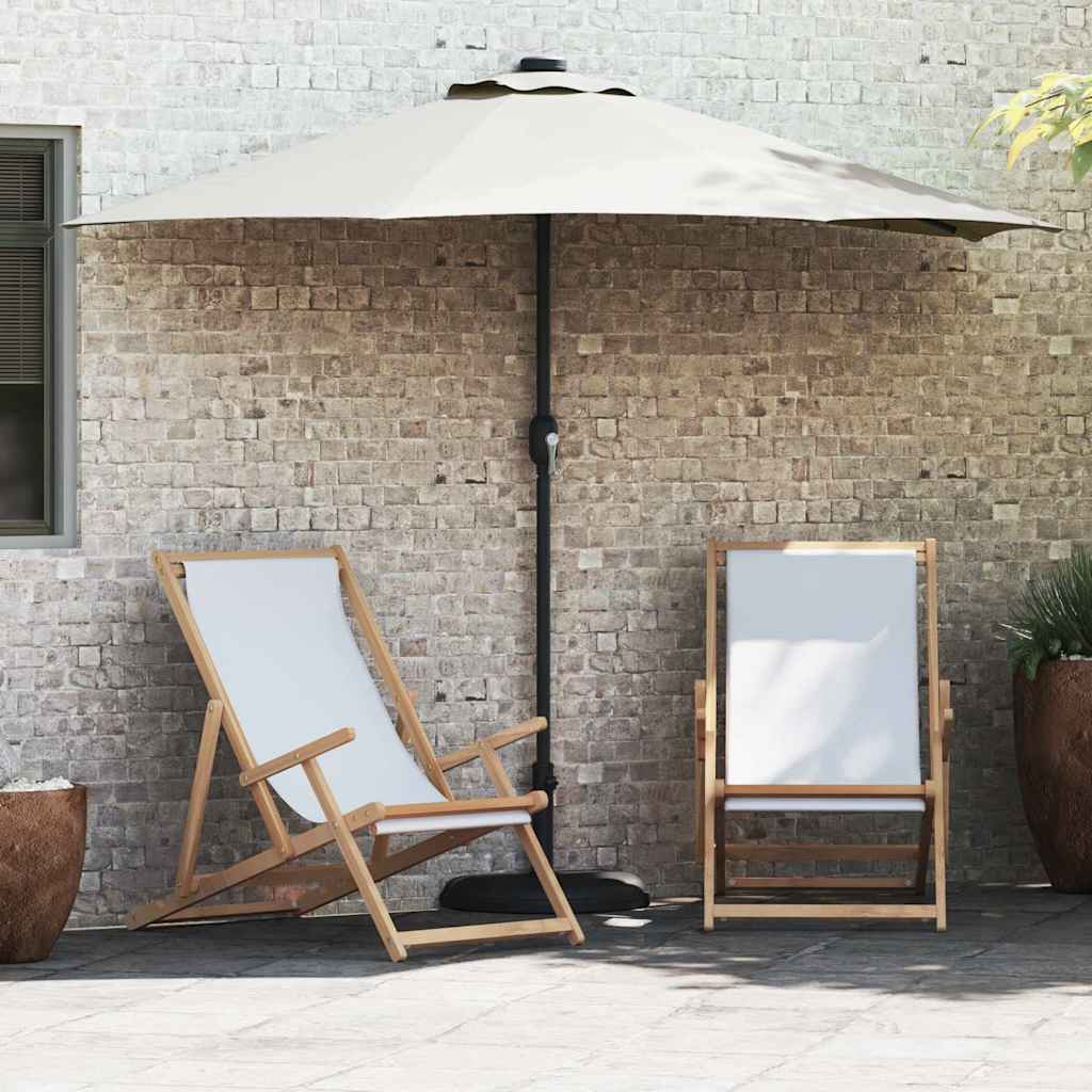 VidaXL sombrilla de jardín arena 294 x 150 x 224 cm poliéster y acero