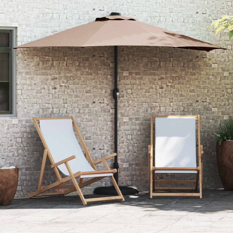 Vidaxx sombrilla de jardín gris topo 294 x 150 x 224 cm poliéster y acero