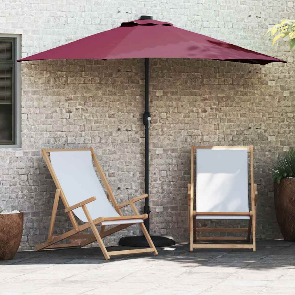 Vidaxxl sombrilla de jardín rojo burdeos 294 x 150 x 224 cm poliéster y acero