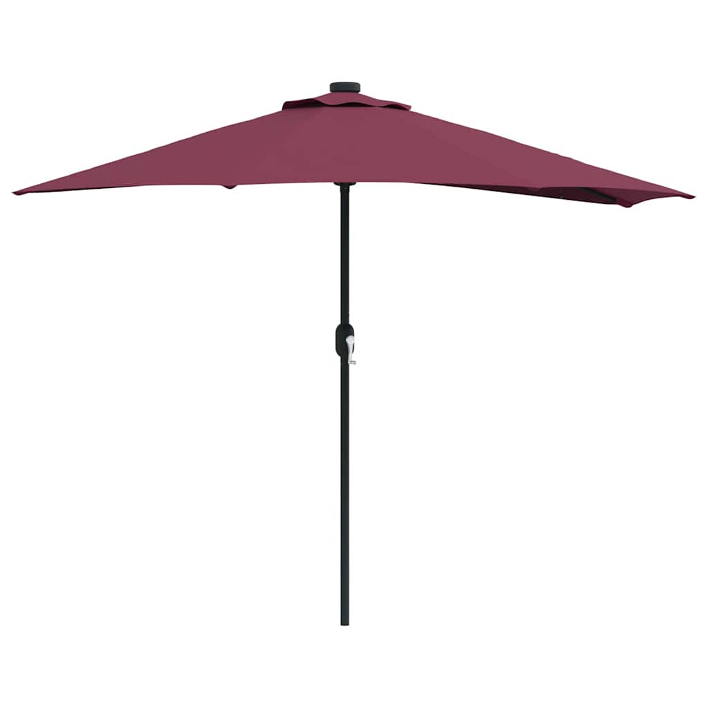 Vidaxxl sombrilla de jardín rojo burdeos 294 x 150 x 224 cm poliéster y acero