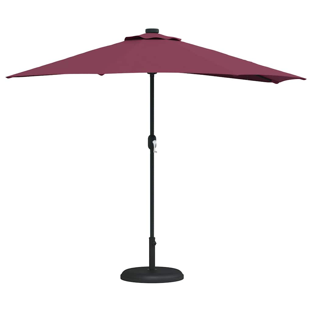Vidaxxl sombrilla de jardín rojo burdeos 294 x 150 x 224 cm poliéster y acero
