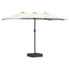 Vidaxl tuinparasol zand 385 x 209 x 244 cm polyester en staal