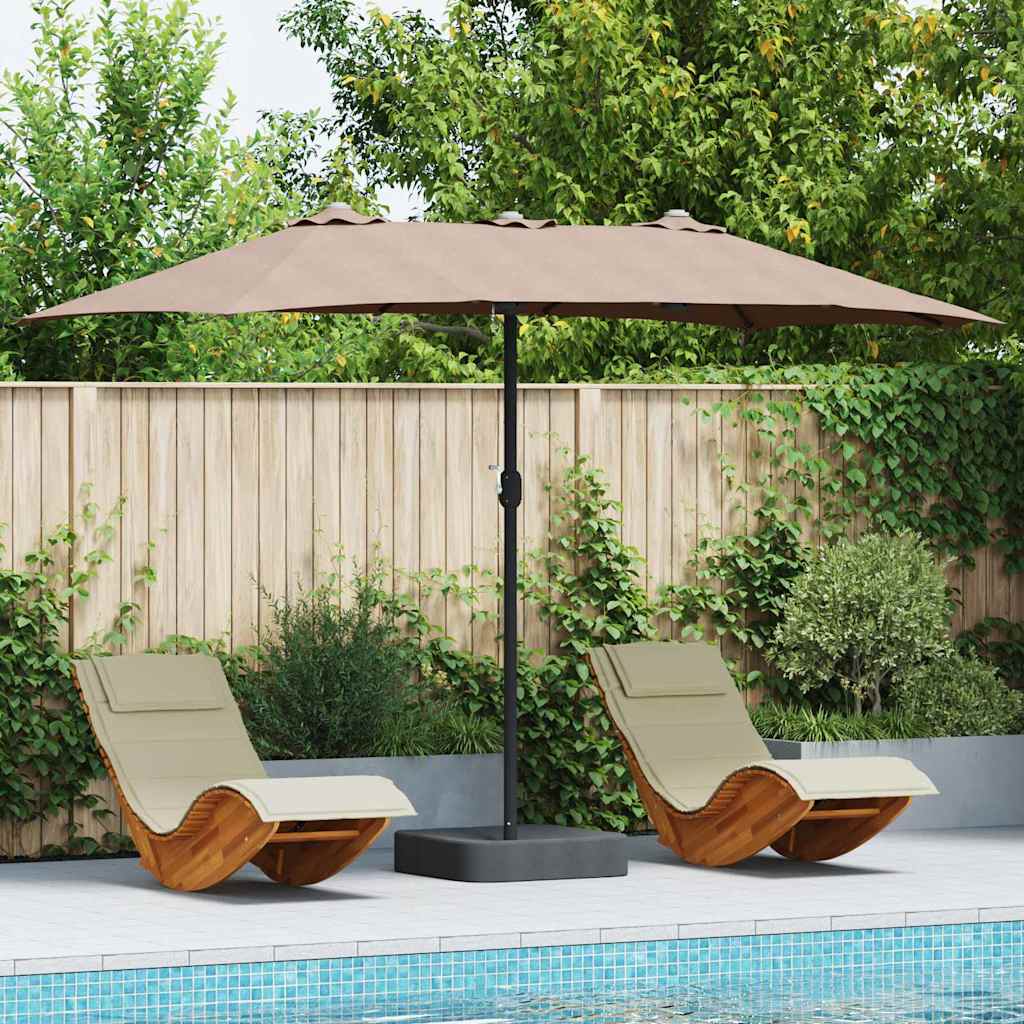 Vidaxx sombrilla de jardín gris topo 385 x 209 x 244 cm poliéster y acero