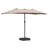 Vidaxx sombrilla de jardín gris topo 385 x 209 x 244 cm poliéster y acero