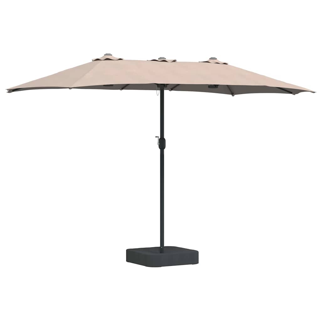 Vidaxx sombrilla de jardín gris topo 385 x 209 x 244 cm poliéster y acero