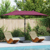 Ombrellone da giardino Vidaxxl rosso bordeaux 385 x 209 x 244 cm poliestere e acciaio