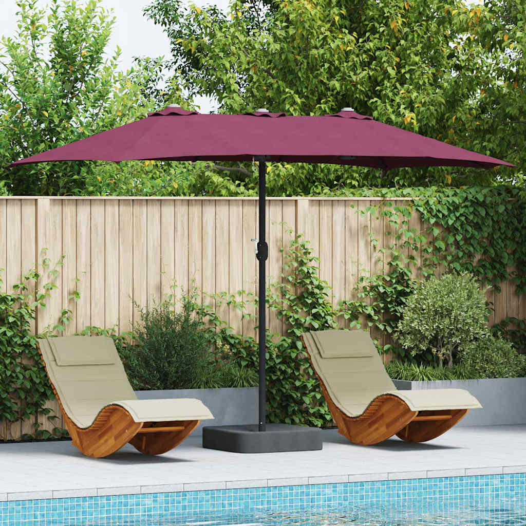 Ombrellone da giardino Vidaxxl rosso bordeaux 385 x 209 x 244 cm poliestere e acciaio