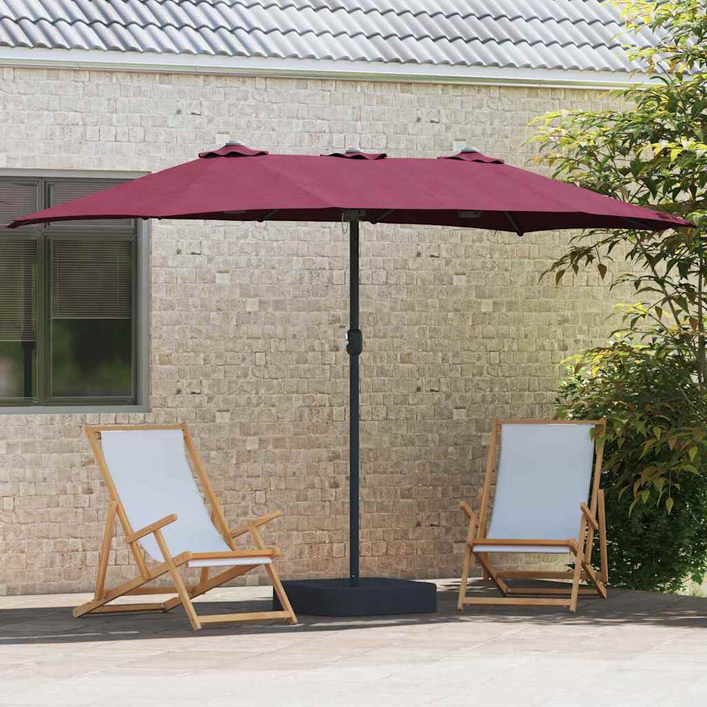 Ombrellone da giardino Vidaxxl rosso bordeaux 385 x 209 x 244 cm poliestere e acciaio
