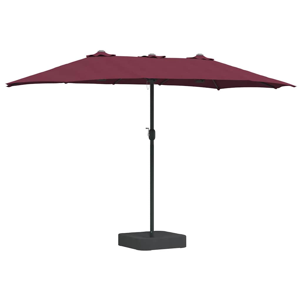 Ombrellone da giardino Vidaxxl rosso bordeaux 385 x 209 x 244 cm poliestere e acciaio