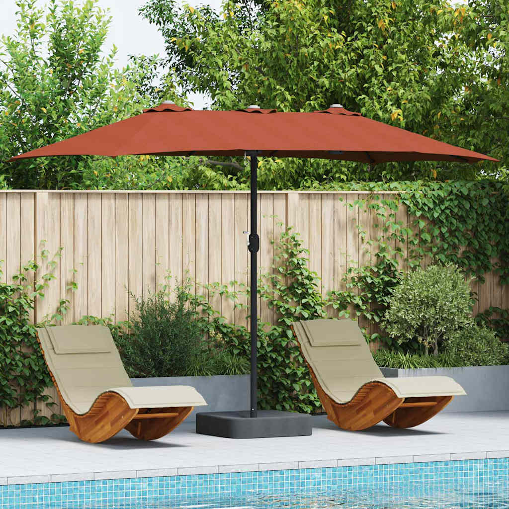 Ombrellone da giardino Vidaxxl terracotta 385 x 209 x 244 cm poliestere e acciaio
