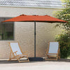 Ombrellone da giardino Vidaxxl terracotta 385 x 209 x 244 cm poliestere e acciaio