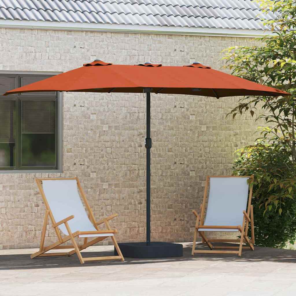 Ombrellone da giardino Vidaxxl terracotta 385 x 209 x 244 cm poliestere e acciaio