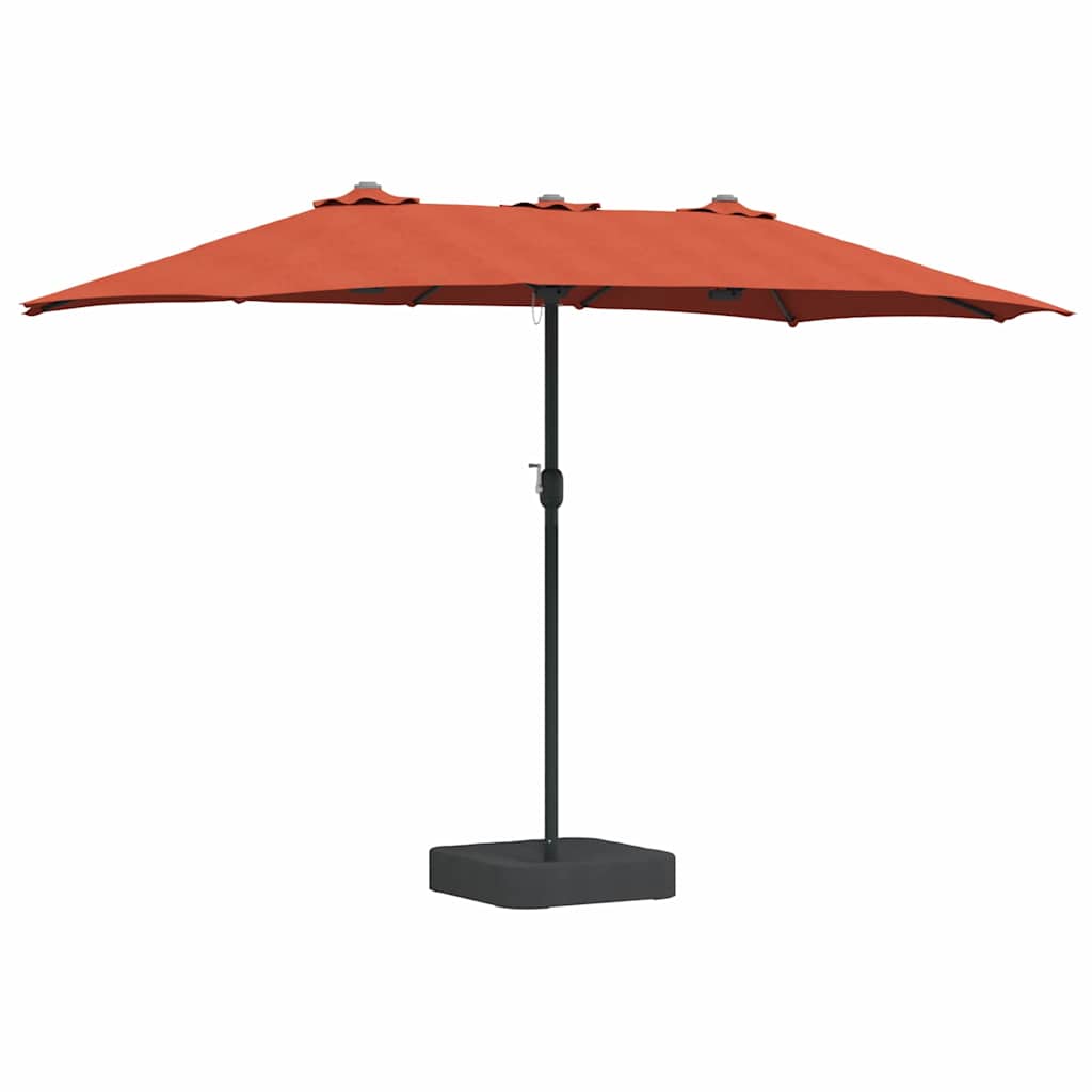Ombrellone da giardino Vidaxxl terracotta 385 x 209 x 244 cm poliestere e acciaio