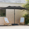 Vidaxx sombrilla de jardín negro 385 x 209 x 244 cm poliéster y acero
