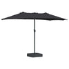 Vidaxx sombrilla de jardín negro 385 x 209 x 244 cm poliéster y acero