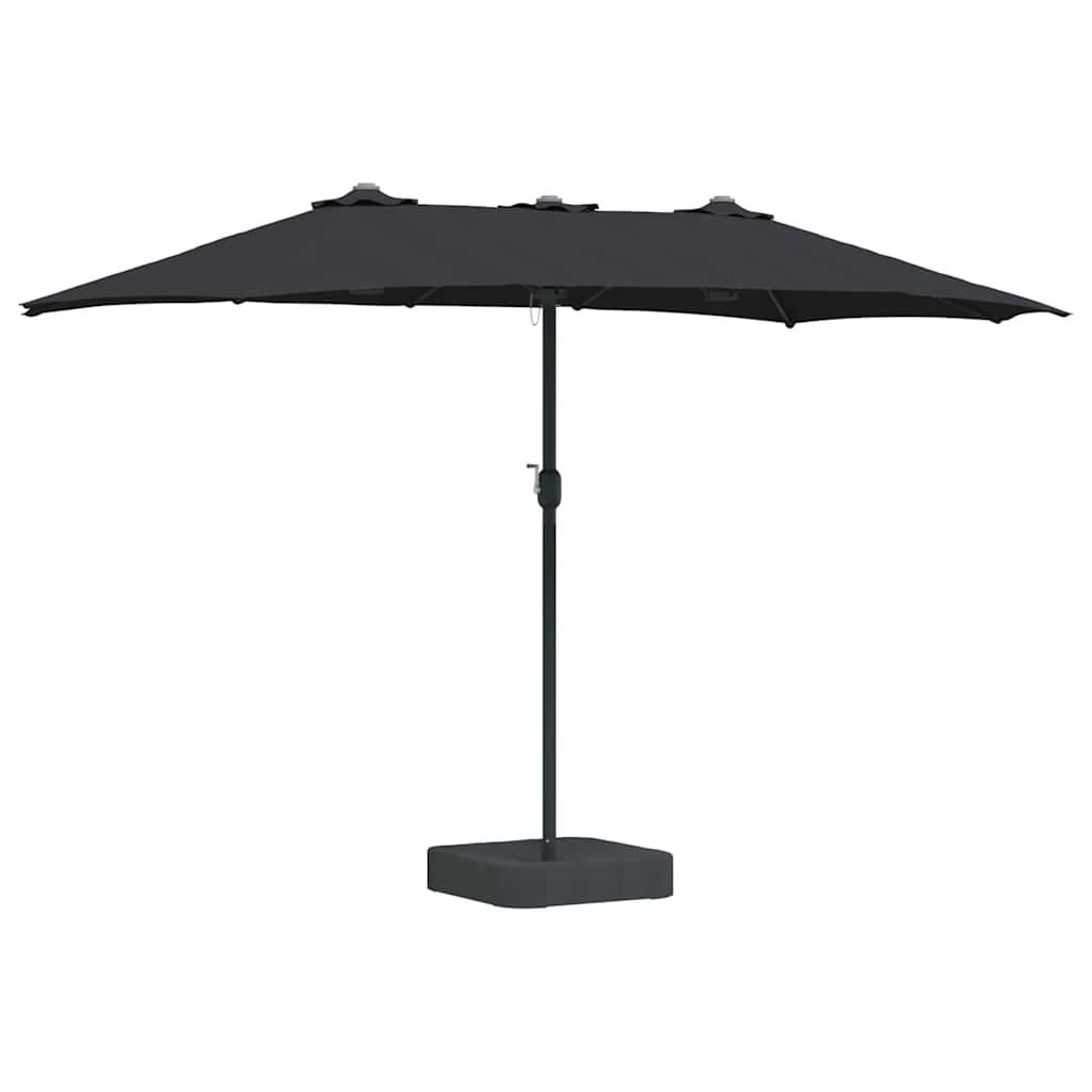 Vidaxx sombrilla de jardín negro 385 x 209 x 244 cm poliéster y acero