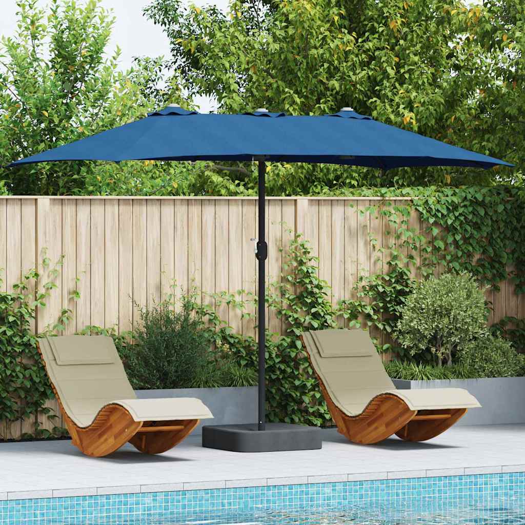 Ombrellone da giardino Vidaxxl azzurro 385 x 209 x 244 cm poliestere e acciaio