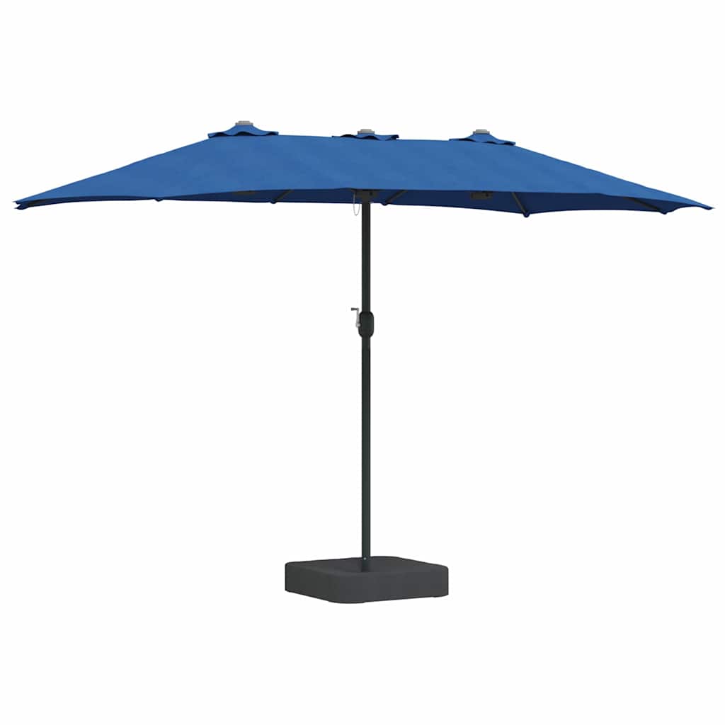 Ombrellone da giardino Vidaxxl azzurro 385 x 209 x 244 cm poliestere e acciaio